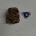 RUWISS Claw Clip Messy Bun Hair Piece Real Human Hair Buns Wavy Curly Chignon Hair Bun Extensions Tousled Updo Hair Buns Claw Clip Ponytail Hairpieces - Brown with Blonde Highlights (40g)