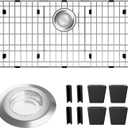 Sink Protectors for Kitchen Sink, Sink Grate Grid for Bottom of Sink, Metal Sink Rack, Bottom Basin Rack, Stainless Steel, 28-7/8" x 14-3/8"