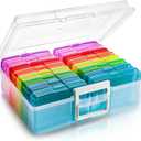 Goaste 4" x 6" Photo Cases and Clear Craft Keeper, 16 Inner Cases Plastic Storage Container Box, Extra Large Transparent Picture Organizer Boxes for Art Supplies, Stickers, Stamps, Seeds, Scrapbooking