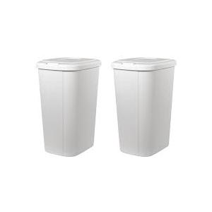 3pc Small White Trash Cans with Lids, 14.5L