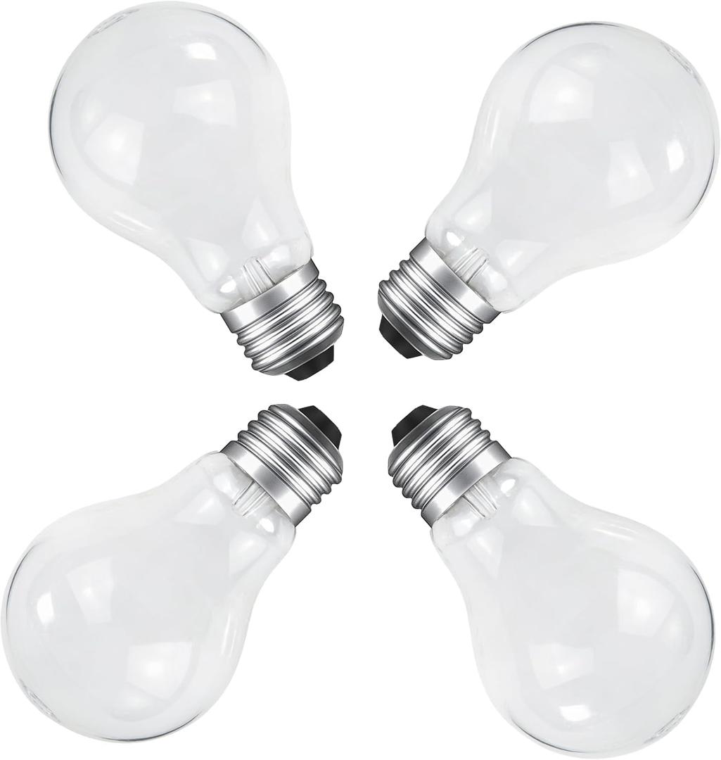 40 Watt Incandescent Light Bulbs, A19 Frosted Incandescent Rough Service Light Bulb,A19 40 WATT Incandescent Bulb Shatter Resistant Rough Service Light Bulb 100 WATTS A19 Shape (4PACK)