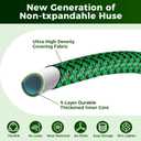 15FT Heavy Duty Garden Hose, Non-Expandable Flexible Kink-Resistant Water Hose, High-Density Fabric, Leak-Proof Metal Connector for Patio Lawn Car Wash