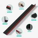 100% Blackout PVC Light Blocking Strips for Window Shades and Blinds, Block Light Along The Sides of Blackout Blinds, Easy to Install. (Black 58" 4pc)