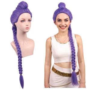 ColorGround Long Purple Braid Cosplay Wig for Halloween Party Costume (Purple(Adult))