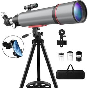 WOZEL Telescope for Adults & Kids - 90mm Aperture 600mm Refractor Portable Beginners Telescope High Powered, Magnification 180X, for Astronomy Planet Observation with Phone Adapter Tripod & Carry Bag