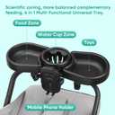 Universal Stroller Snack Tray, 4 in 1 Stroller Tray Attachment with Cups Phone Holder for Baby Toddler Stroller, 360 Rotation Universal Stroller Tray Compatible with Uppababy, Baby Jogger, etc