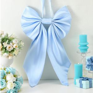 Janinka Big Bow 22", Large Bow for Decoration, Birthday Party Background Decor, Ribbon Hanging Decor for Door Windows Wedding Baby Shower Party Decoration(Blue,Polyester)