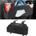 Zipelo Car Headrest Backseat Organizer with Cup Holder, Multi-Functional Vehicle Seat Back Hanging Storage Box with Hooks, Auto Drink Snack Phone Tray Travel Accessories for Kids Adults (Black)