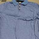 Men's Casual Polo Shirts Classic Button Basic Long Sleeve Shirt Solid Color Cotton Tees Stylish Tops, Small