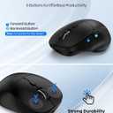 TECKNET Wireless Mouse Bluetooth 5.0/3.0 & 2.4G Rechargeable, Silent Clicks, Adjustable 4800 DPI, 6 Buttons, Ergonomic Design, Bluetooth Mouse for Laptop, Computer, ipad