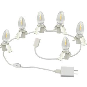 USB 5V LED 6 Light Accessory Set Compatible with Department 56, Christmas Village Cottages,Pumpkins,Halloween Indoor Outdoor Atmosphere Decoration,Blow molds,9.8ft White Cord with C7 Lamp