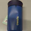 Owala Kids Insulation Stainless Steel Tumbler with Spill Resistant Flexible Straw, Easy to Clean, Kids Water Bottle, Great for Travel, Dishwasher Safe, 12 Oz, Navy and Blue (Home Base)