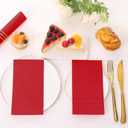 100 Pcs Red Paper Napkins Disposable - Red Guest Dinner Napkins for Bathroom Wedding Birthday Anniversary Graduation Party