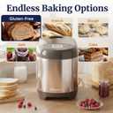 Elite Gourmet EBM8103SS Programmable Bread Maker Machine, 3 Loaf Sizes, 19 Menu Functions Gluten Free White Wheat Rye French and more, 2 Lb, Stainless Steel, 
13.98"D x 11.89"W x 9.45"H