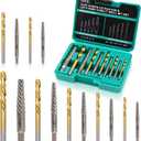 Screw Extractor Set 14Pcs, Bolt Extractor Kit with Left Hand Drill Bits Set, Easy Out Tool for Removing Stripped Screws & Broken Bolts, 35# Cr-Mo & 6542 HSS Steel