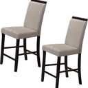 KB Designs - 24" H Counter Height Faux Leather Bar Stools with Backs, Gray