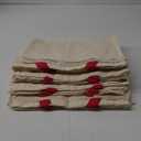 TOPDesign 24-Pack Economical 16"x15" Cotton Tote Bag, Lightweight Medium Reusable Grocery Shopping Cloth Bags, Suitable for DIY, Advertising, Promotion, Gift, Activity (Red/Natural)