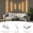 Lichaser LED Recessed Lighting for Acoustic Panel, 6 Pcs of 3000K Dimmable LED Strip Light for Wood Slat Wall Panel in Parallel with Touch Sensor, Self-Adhesive for Slat Wall Decor (2*36+2*24+2*16 in)