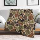 Soft Throw Blanket Duck Hunter Camouflage Lightweight Cozy Warm Blankets for Couch Sofa Bed for Adults Gift 50X60in (Style-43)
