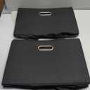 Large Linen Fabric Foldable Storage Bins with Removable Lid and Handles, Washable Storage Box Organizer Containers Baskets Cube with Cover for Bedroom,Office(Black, Large(2-Pack))