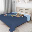 Easy-Going 100% Waterproof Dog Bed Cover Reversible Leak Proof Couch Cover Washable Sofa Cover Furniture Protector Blanket for Pets Kids Children Dog Cat (68x86 Inch, Dark Blue/Light Blue)