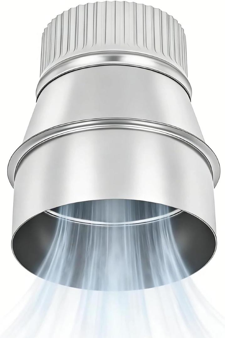 5 inch to 4 inch Dia Duct Reducer Galvanized Steel Air Duct Adapter Metal Pipe Increaser Connector,Vent Reducer for Bathroom Kitchen Ventilation Systems