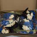 Hotop 12 Bunches of Artificial Flowers Centerpiece 13 Inches Silk Faux Roses Bouquets for Table Decoration Realistic Bouquet Arrangement Boho Faux Flowers for Wedding (Dark Blue)