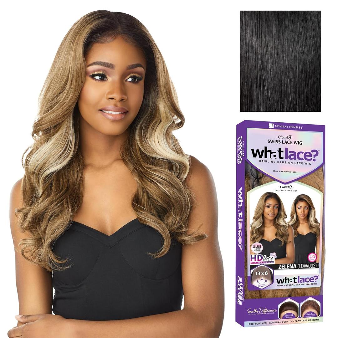 Sensationnel What Lace 13X6 Wigs - Zelena Lacefrontal Hand Tied Glueless Synthetic With Natural Density Preplucked Hairline (1 JETBLACK)