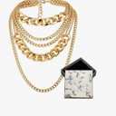 Punk Chain Chunky Necklaces for women Multilayer Collar Necklace Gold