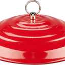 Kingsyard 11.5" Metal Weather Protective Dome, Hanging Squirrel Baffle for Outdoor Bird Feeders, Heavy-Duty Rain Guard Cover, Chew-Proof & Rustproof, Red