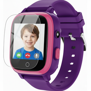 cjc 4G Smart Watch for Kids with GPS Tracker, Globally Applicable, Texting and Calling, Kids Watch for Ages 4-12 - Includes Video Call, Chat, SOS Alerts, App - Fun & Educational Birthday Gift Idea (Purple)