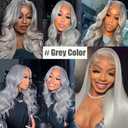 Grey Clip in Hair Extensions Human Hair, Gray Straight Remy Human Hair Extensions Clip ins for Women, 14 Inch 120g 7Pcs, Silver Hair Extension