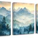 Acocifi Mountain Wall Art for Bathroom Forest Paintings Foggy Picture Nature Framed Wall Art Landscape Scenery Canvas Print Artwork for Living Room Bedroom kitchen Office Home Decor 12"x16"x3