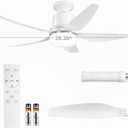 Socket Fan Light with Remote, 28.35 Ceiling Fan Lights with E26 Base, 4 Speeds, 3000K-6500K Dimmable LED, 2-In-1 Socket Light for Patios, Garage, Bedroom, Living Room, Closet, and Small Rooms (White)