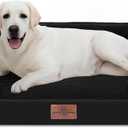 Comfort Expression Orthopedic Dog Bed for Extra Large Dogs 45x35 Inch, Waterproof Supportive Egg Crate Foam XL Pet Bed with Removable Bolsters, Dog Couch with Washable Cover & Non-Slip Bottom, Black