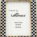 5x7 Handmade Photo Frame Black & White Checkered Wood Pattern, Vintage Rustic Style, Tabletop/Wall Decor, Decorative Gift Boho Picture Frame for Farmhouse & Office