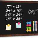 4 THOUGHT Large Magnetic Chalk Board 48" x 36", Rustic Brown