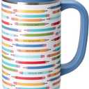 Swiglife 30oz Mega Mug, 30 oz Tumbler with Handle and Straw, Cup Holder Friendly, Dishwasher Safe, Extra Large Insulated Tumbler, Stainless Steel Water Bottle (Teacher Life)