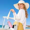 Portable Handheld Misting Fan, 3000mAh Rechargeable Battery Powered Personal Cooling Fan with Water Spray, 5-Speed Wind & LED Display, Small Mist Fan for Travel Outdoor Beach Home
