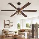 60 Inch Farmhouse Ceiling Fan with Lights and Remote,Oil Bronze