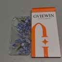 GVIEWIN for iPhone 16 Pro Case Floral, [Non Yellowing] Slim Shockproof Clear Phone Protective Cover for Women, Flower Pattern Design 6.3"(Aconite/Blue)