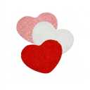 S-SNAIL-OO 28×24" Chenille Heart Shaped Rug, 3-Packs PVC Bathroom Rug Love Shaped, Valentine's Day Rugs Valentine Heart Shaped Door Mat for Bathroom (red+Pink+White)