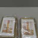 3.5x5 Picture Frame Set of 3, Matte Brass Modern Thin Aluminum Metal Photo Frame with HD Glass, Fits 2.5x3.5 with Mat or 3.5 x 5 without Mat, for Tabletop and Wall Mounting