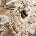Tranqun 4 Sets Baby Shower Booties Centerpiece Knitted Booties to Fill with Flowers DIY Boho Rustic Table Decor for Flower Craft Baby Shower Gender Reveal Party Centerpiece Decor (Classic,Brown)