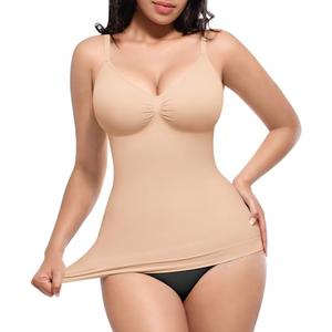 SHAPELLX Camisole Tops for Women Plus Size Shapewear Tummy Control Cami Body Shaper with Adjustable Strap Skin XXL