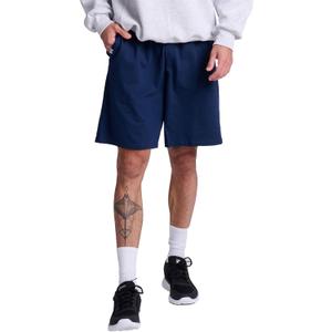 Russell Athletic Men's Relaxed Fit 9" Cotton Shorts with Pockets, Adjustable Elastic Waist, Sizes S-4X (Large, Navy)