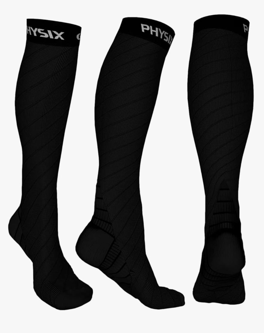 Physix Gear Compression Socks 20-30 mmHg - Men & Women - Running, Nurses, Shin Splints, Flight, Travel L/XL