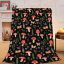Red Mushroom Throw Blanket - Soft Plush Fleece Bedding Blankets- Cozy Mushroom Stuff Gifts for Women Girls Kids Adults 40"X50"