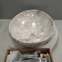 Ceramic Vessel Sinks Oval Bathroom Sink Above Counter Vessel Sink with Faucet and Drain Combo 16 inch Marbling Vessel Bathroom Sinks Bowl