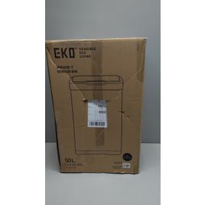 EKO Mirage-T 50 Liter / 13.2 Gallon Touchless Rectangular Motion Sensor Trash Can, Brushed Stainless Steel Finish (Matte Black)